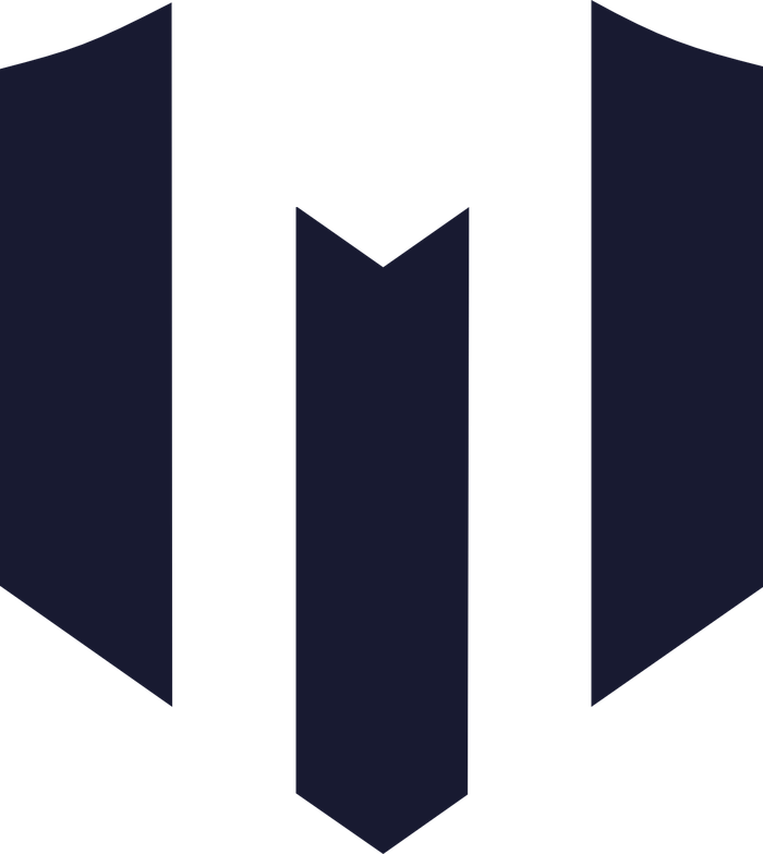 Three pillars forming the letter M